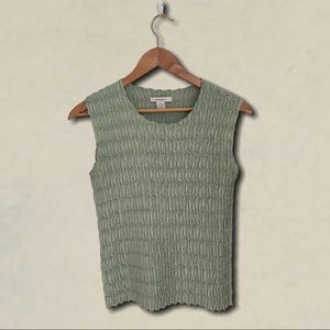 Vintage Super Stretchy Pale Green Crinkle Tank M